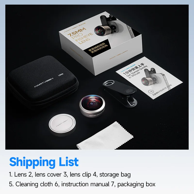 Generation 7.5Fisheye Magnifying Universal External Phone Lens High-Definition Shooting Lens Suitable For Apple and Android