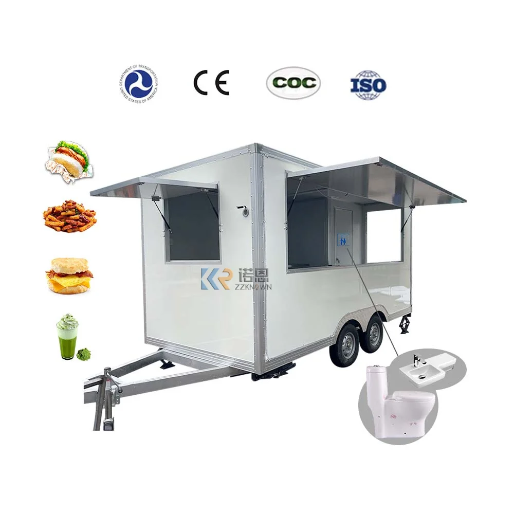 China Custom Mobile Street Fast Vending Carts Fast Food Truck Used Car Van Food Trailers With Freezer For Sale Europe