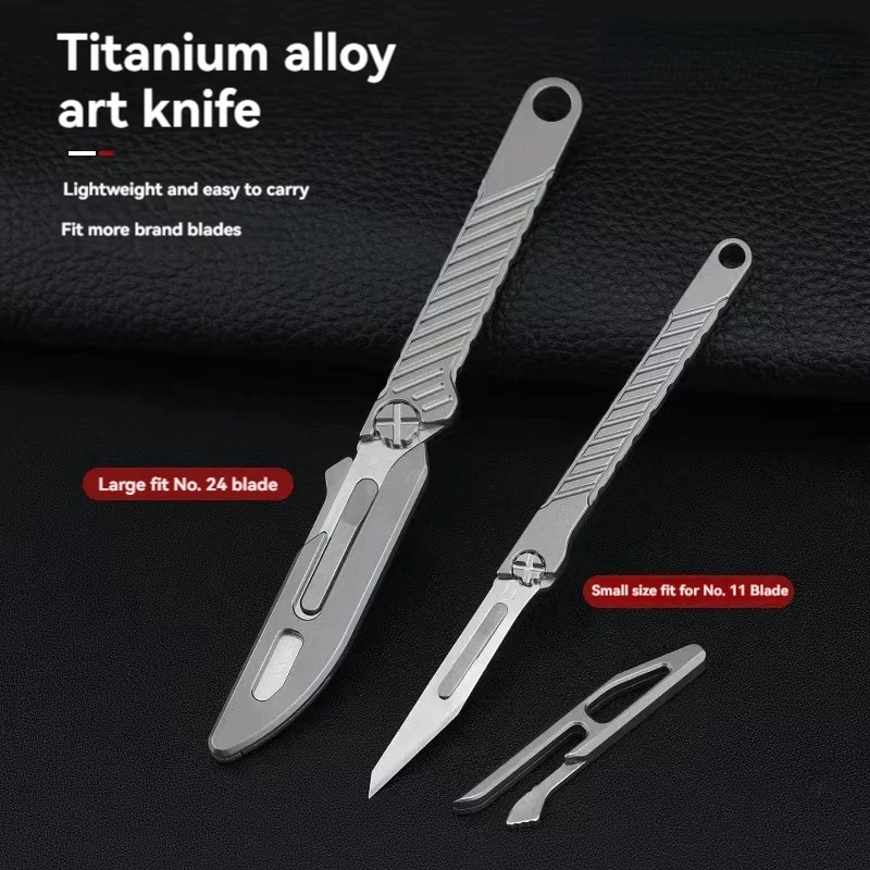 New Titanium Alloy Surgical Knife with Straight Handle Universal Medical Tool Art Knife Paper Cutting Essential for Unboxing