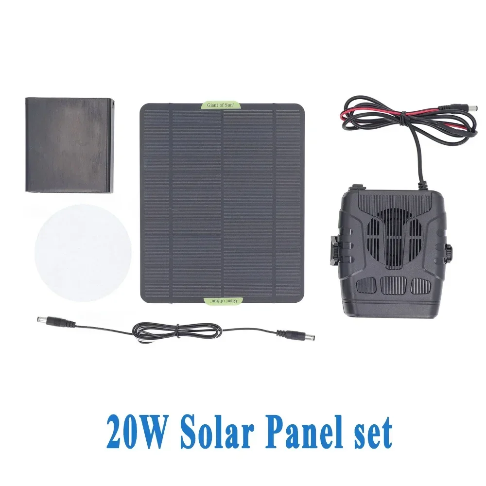 Electric Heater Powered Solar Panel Sunlight 12V 20W 30W Winter Protable Outdoor Camping Car Pets Warmer Drying and Heating