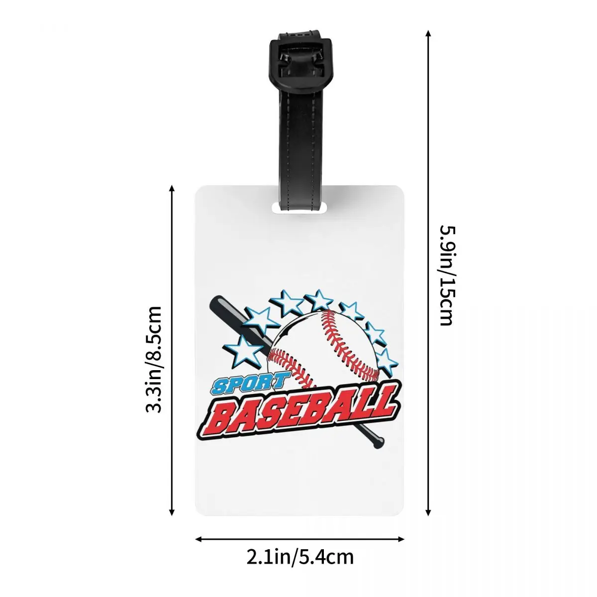 Etiqueta de equipaje deportiva de bola de béisbol personalizada, cubierta de privacidad de equipaje, etiqueta de identificación