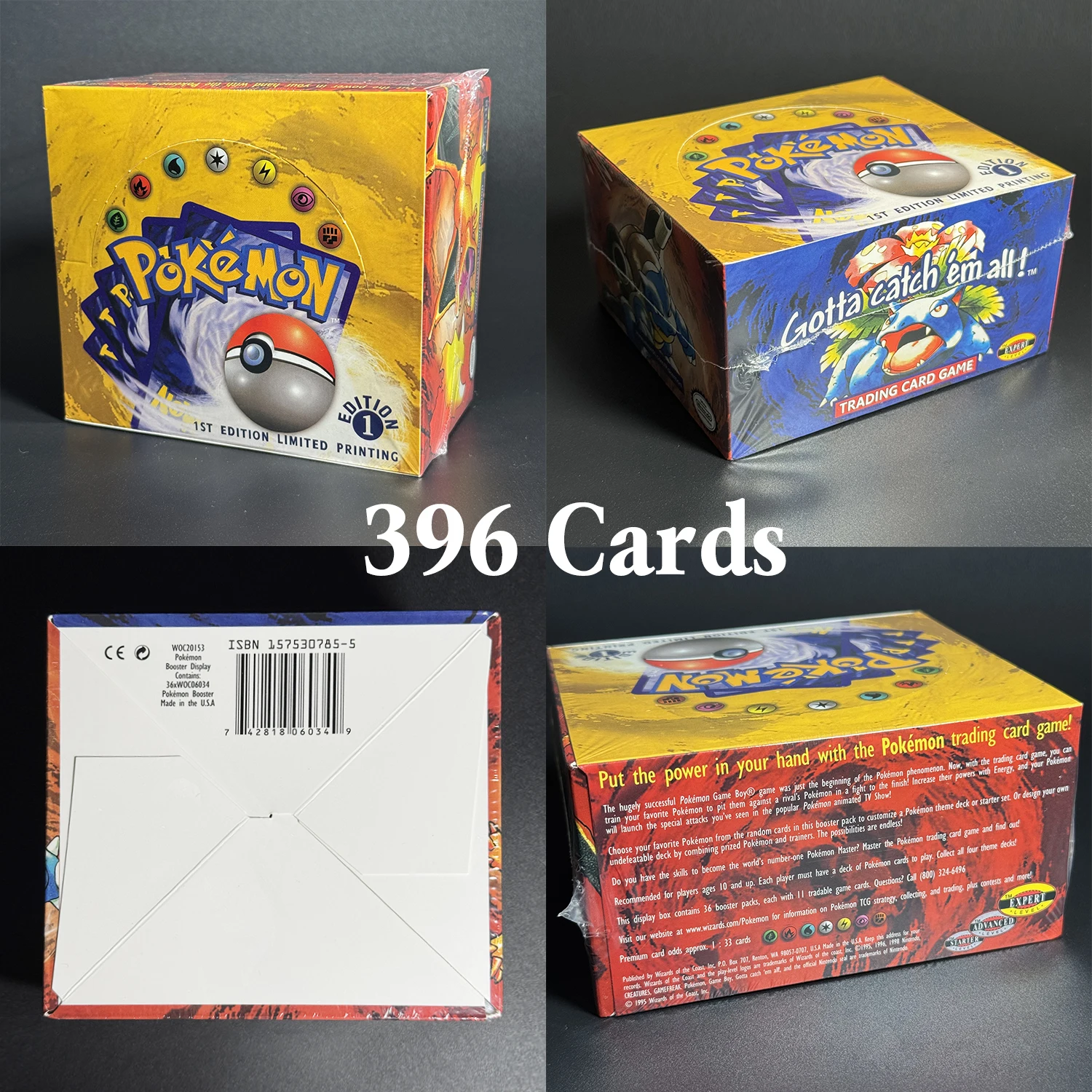 PTCG Proxy Cards Booster 36 Packs/BOX Base Set Pokemon Cards TCG Homemade Collectible Card 1ST Edition Base Set Toy Gifts PTCG