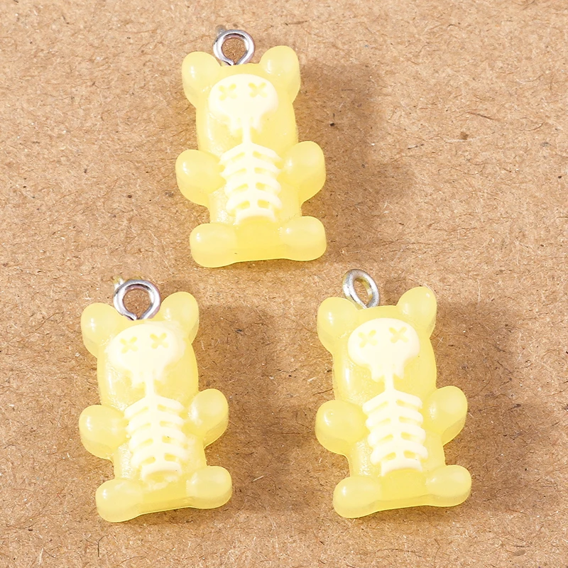 10 Stück 20 x 11 mm niedliche Harz Tier Bär Charms Anhänger für Schmuckherstellung Ohrringe Halskette DIY Zubehör Zubehör – Detail 7