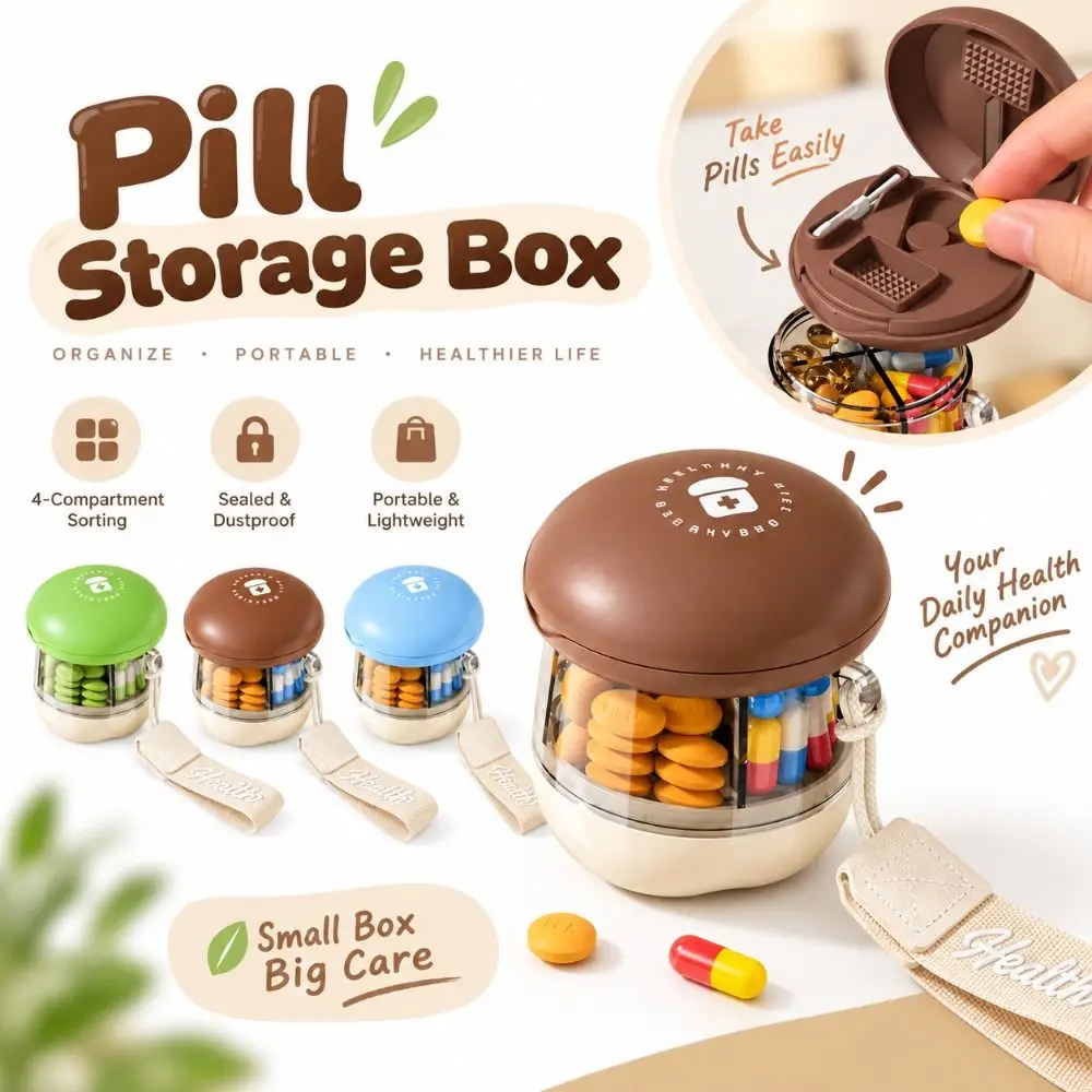 New Plastic Pill Cutter Portable Multifunctional Tablet Organizer Divided Compartments Pill Storage Box Daily Pill Carry