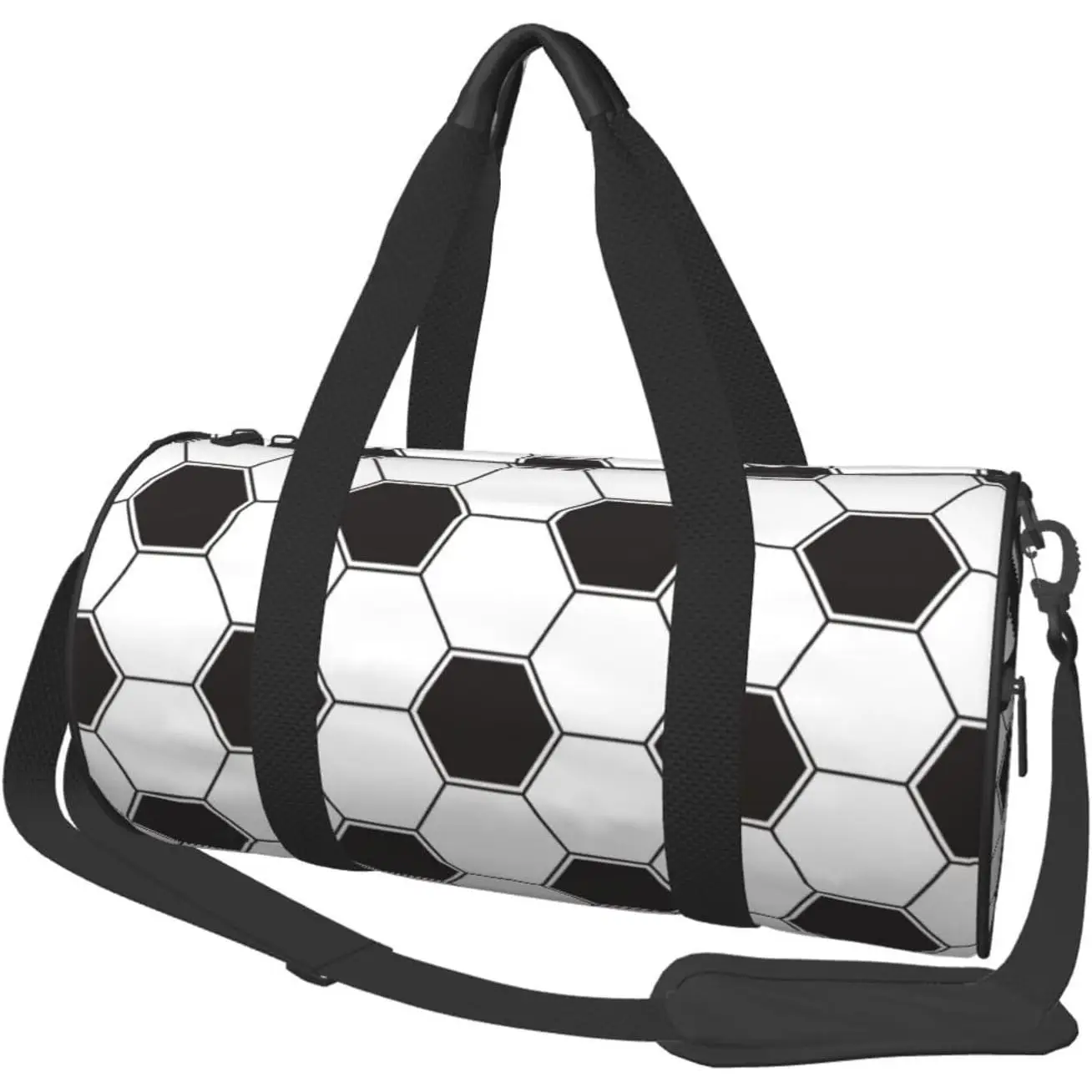 

Черно-белая складная спортивная сумка для футбола, забавная сумка для тренировок для женщин, сумка для спортзала для мужчин и мальчиков