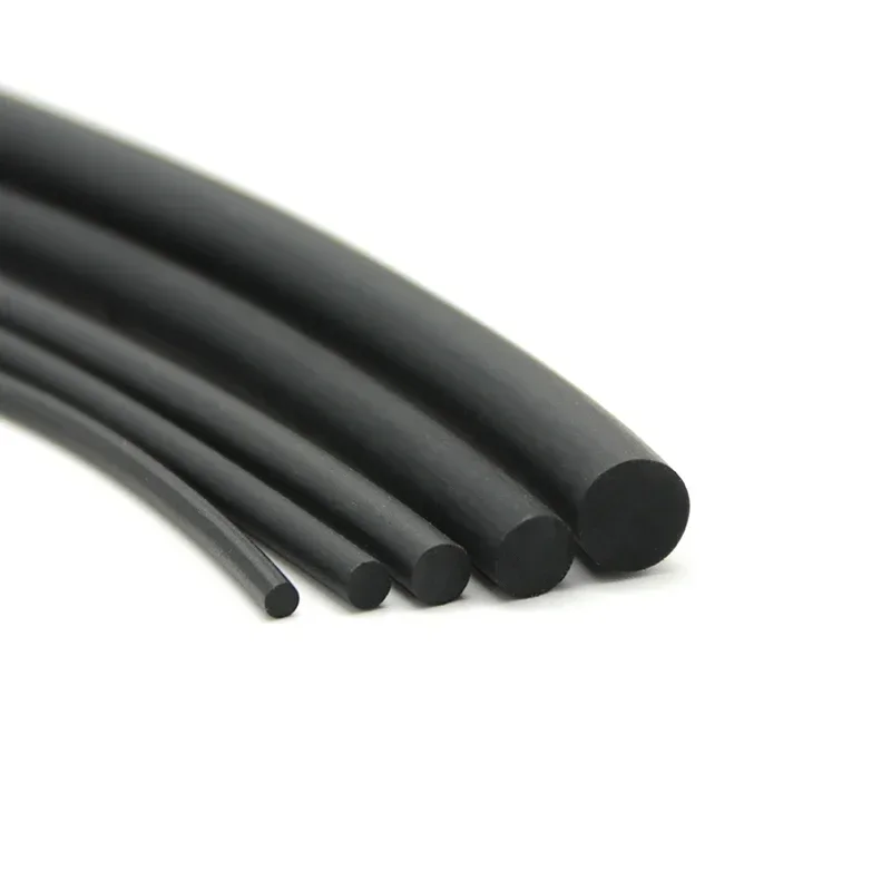 1/5M Fluorine Rubber Solid Strip Diameter 2,3,4,5,6,7,8,10,12,15,2.5,3.5,4.5 mm Not Foaming Black O-Ring  Bar Seal