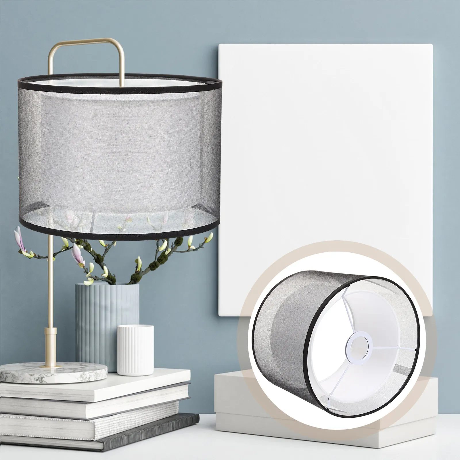 

Двухслойный тканевый абажур: стильный теплый светильник-накладка для люстры, настольной лампы, прикроватной лампы, напольной лампы, подвесного светильника, декоративный элемент освещения