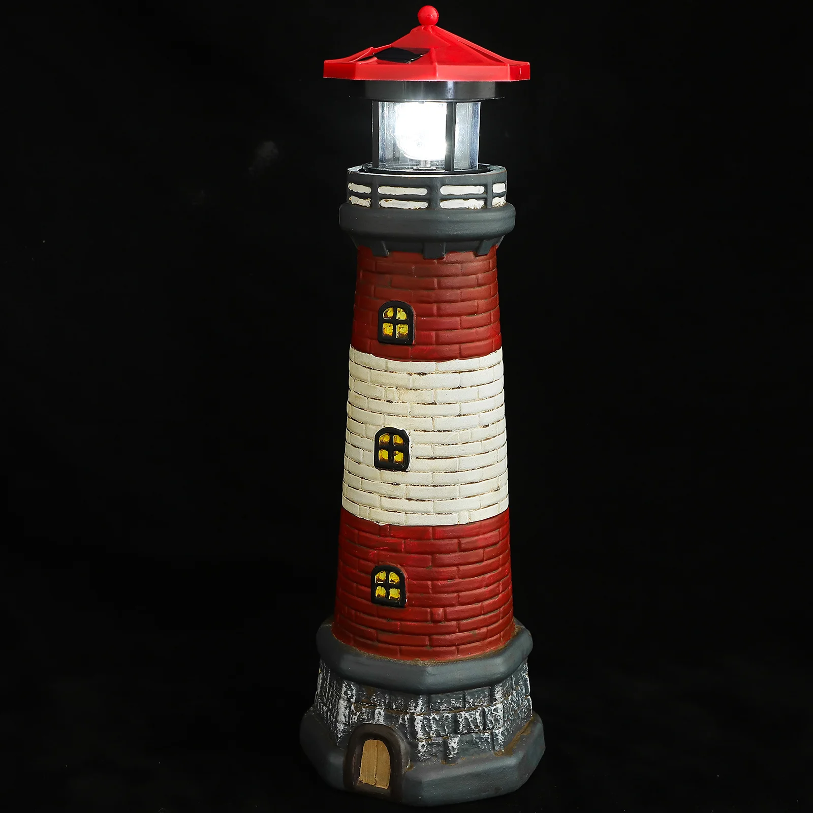 

Solar Lighthouse Statue Garden Light Resin Ornament Outdoor Decor Yard Lawn Adornment Glow Night Solar Stakes Lamp Path Porch