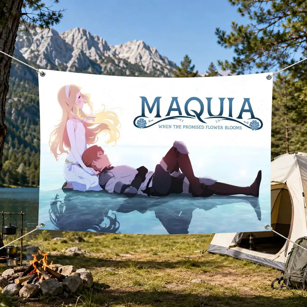 Maquia When the Promised Flower Blooms Flags Aesthetic Wall Tapestry Printed Wall Hanging Living Room Party Outdoor Decor