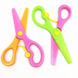 Cute Mini 137cm Safety Round Head Plastic Scissors Student Children Kids Paper Cutting Minions Supplies for Kindergarten School