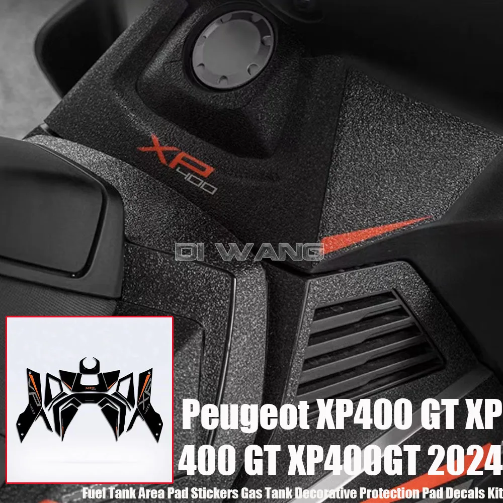 

For Peugeot XP400 GT XP 400 GT XP400GT 2024 Motorcycle Fuel Tank Area Pad Stickers Gas Tank Decorative Protection Pad Decals Kit