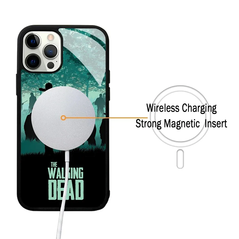 The Walking Dead Phone Case Strong Magnetic per IPhone 15 14 13 Pro Max 11 12 specchio Alex per Cover di ricarica Wireless Magsafe