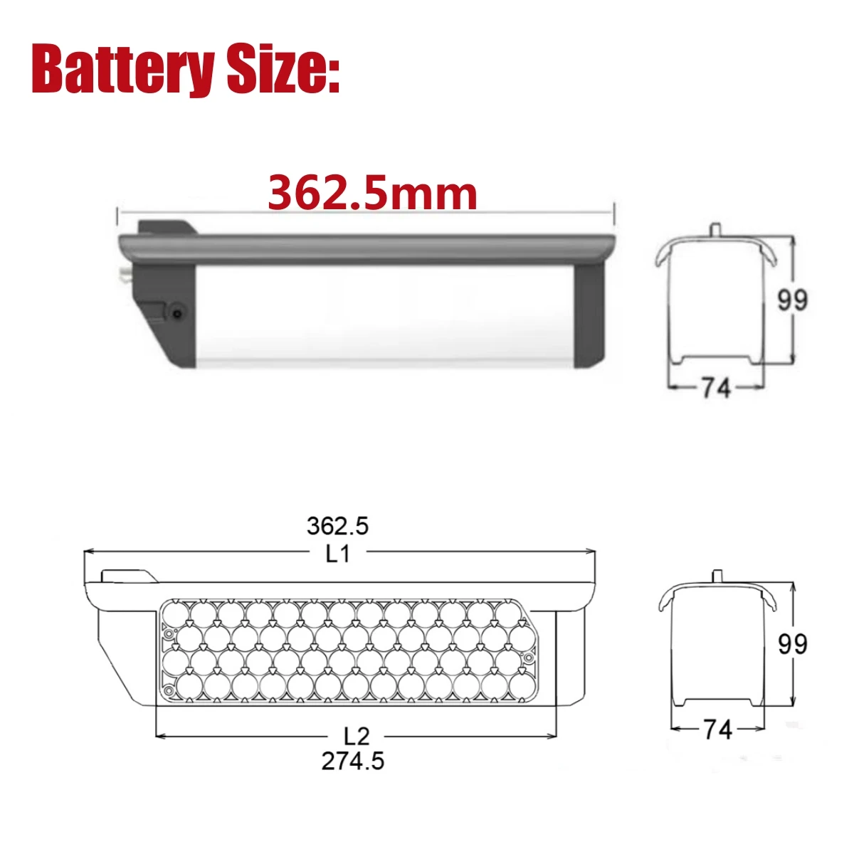 Himo C26 Frame Built-in Ebike Battery Pack 48V 14Ah 12.8ah 10.4ah Akku 36V 17.5ah 13ah for HIMALAYA ALASKA Fat Electric Bike