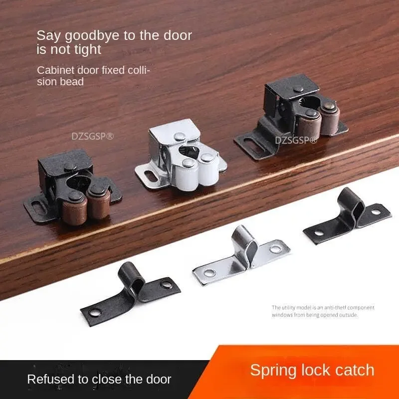 Double Roller Cabinet Cupboard Door Catch Latch Vintage Rubbed Home Dressers Closet Accessories Hardware Tool image 2