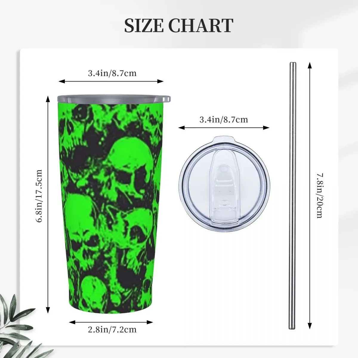 Ghost Skull Print Luminous Horror Night Halloween Stainless Steel Tumbler Vacuum Insulated Mugs Thermal Cold Cups Straw With Lid
