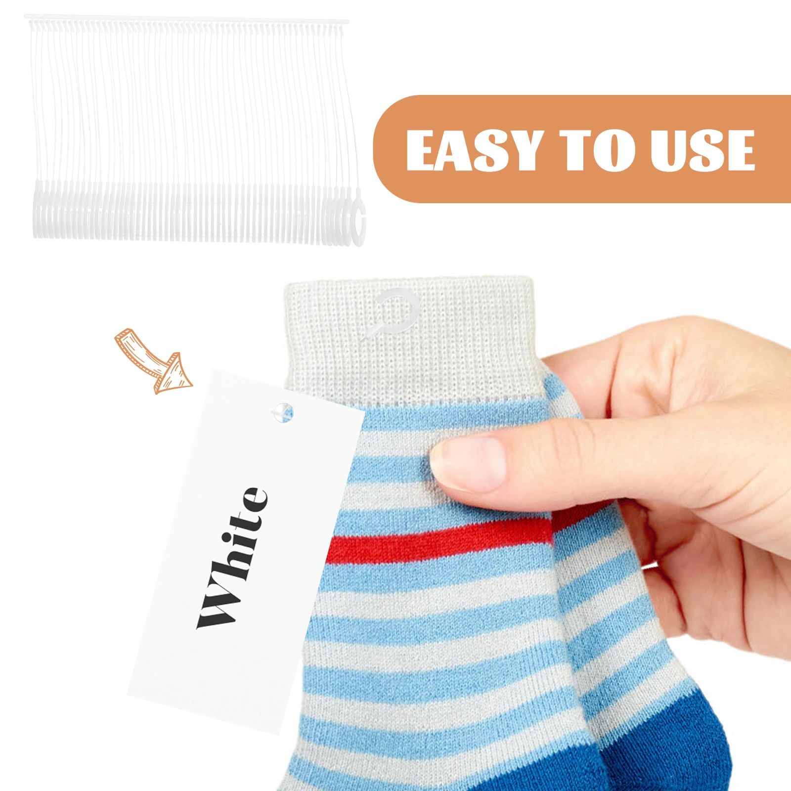 

5000pcs Hook Hooks Price Tag Price Label Hanger Plastic Clothing Tag Hanger Tagging Fasteners 35mm Plastic Fasteners White