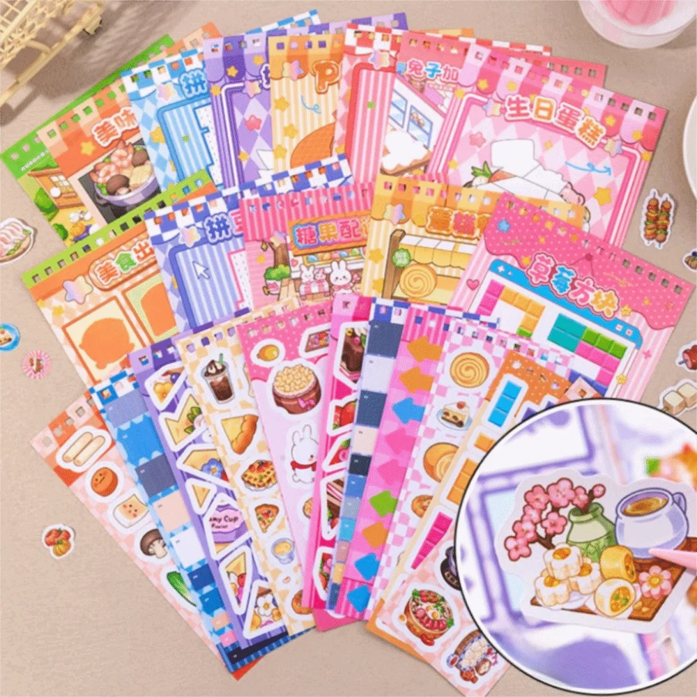 Food Adventure Story Miniature Landscape Sticker Collection Decorative Visual Stacking 3D Landscape Sticker