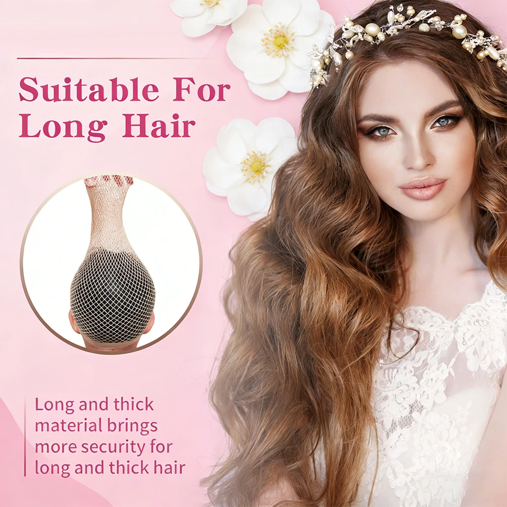 1/3/7PCS Light Color Wig Cap, Hair Net for Wigs, Large Mesh Wig Cap for Long Hair for Women,  Net Non Slip for Halloween Rave Pa image 6