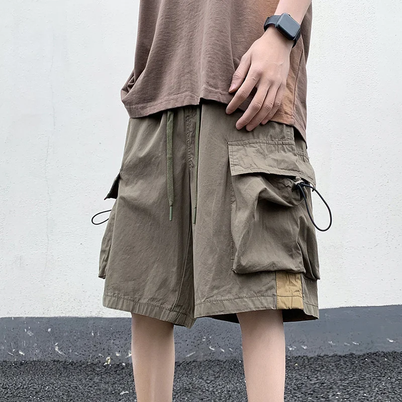 Short cargo baggy décontracté pour homme avec poches rétro, bermuda hip hop, High Street, mode estivale, Y2K, 2023