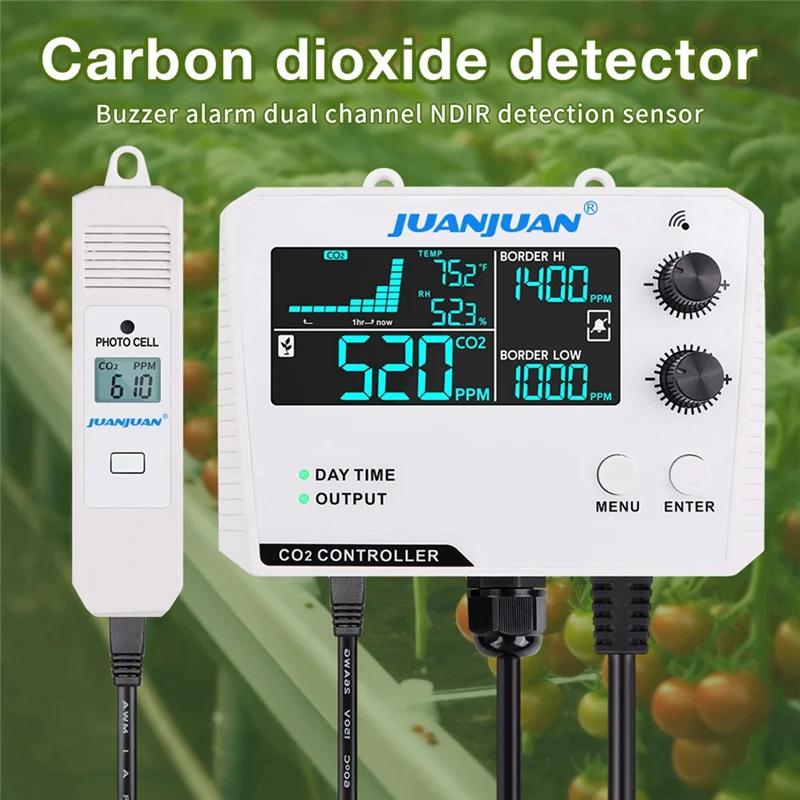 

Контроллер углекислого газа SUNRI, одноканальный разделенный зонд, монитор CO2, редуктор давления CO2, клапан для теплицы, вилка европейского стандарта B