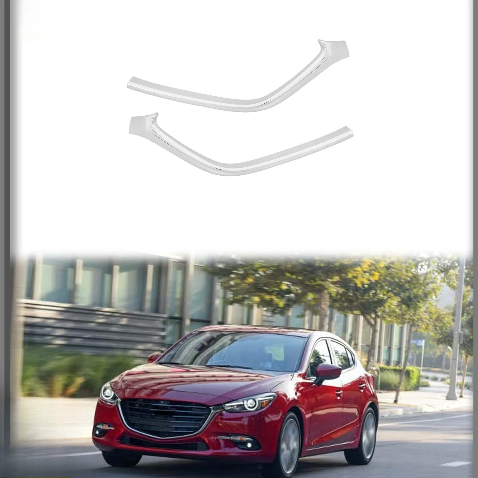 

Plastic Left And Right Front Upper Grille Trim Molding For Mazda 3 2017 2018