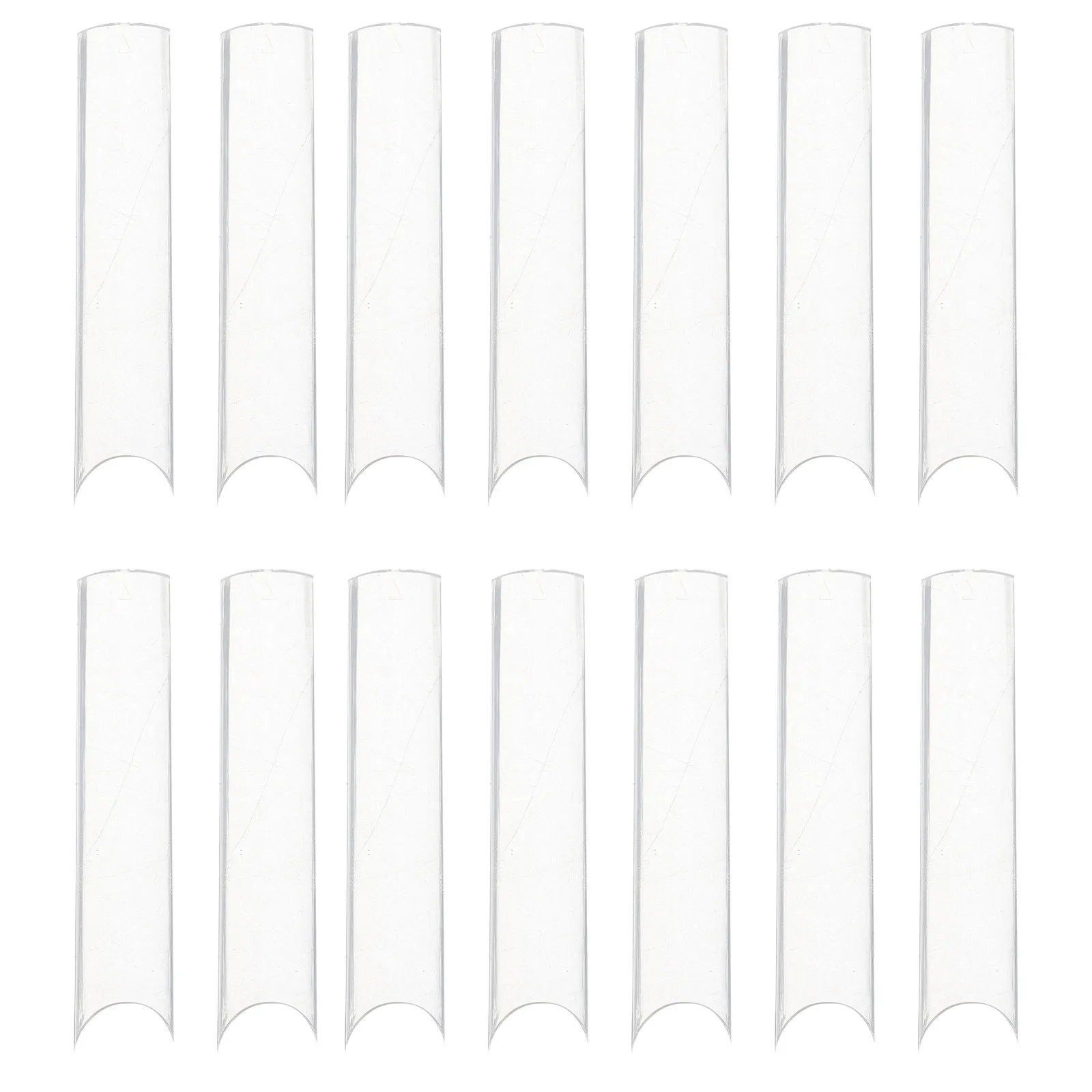 

Удлиненные прозрачные накладные ногти-гробики с изогнутым кончиком для естественного французского маникюра, полупрозрачные, для наращивания, с частичным покрытием