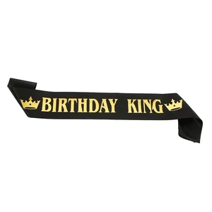 König Sash für Männer Geburtstagsfeier, Schwarz und Gold, alles Gute zum Geburtstag Material für Jungen, Geschenk von der Gunst, 18 °, 20 °, 30, 40 °, 50 °, 60 ° 8 Hauptverkäufe 60 -jähriges Souvenir - №8