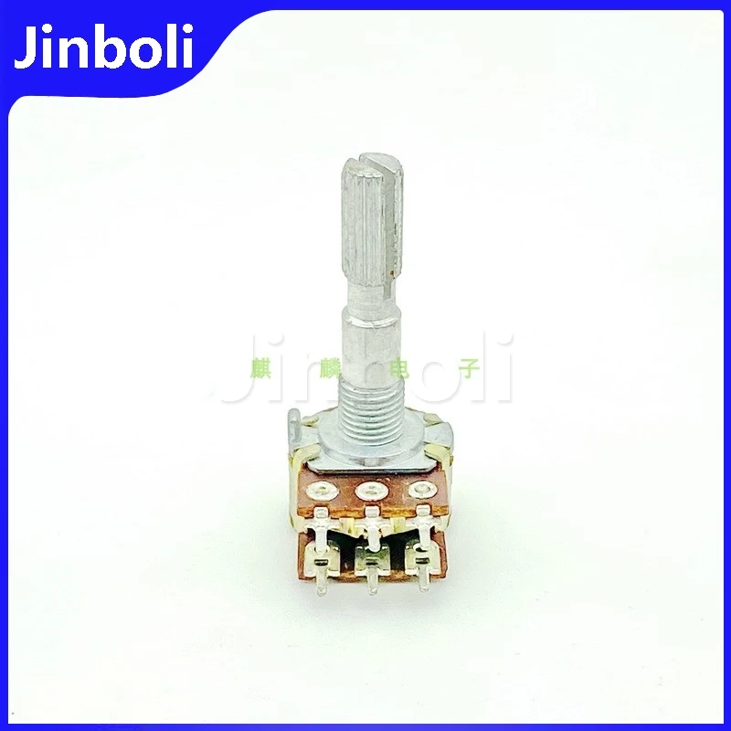 2PCS 16 Type 6Pins Double B100K Computer Speaker Amplifier Audio Treble And Bass Volume Potentiometer Handle Length 30mm