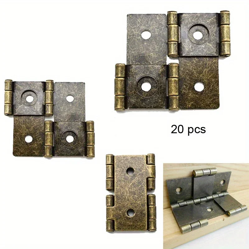 

20pcs Folding Screen Gate Hinges Retro Style Double-Acting Door Hinges Furniture Folding Hinges Hardware Bedroom Bathroom Door