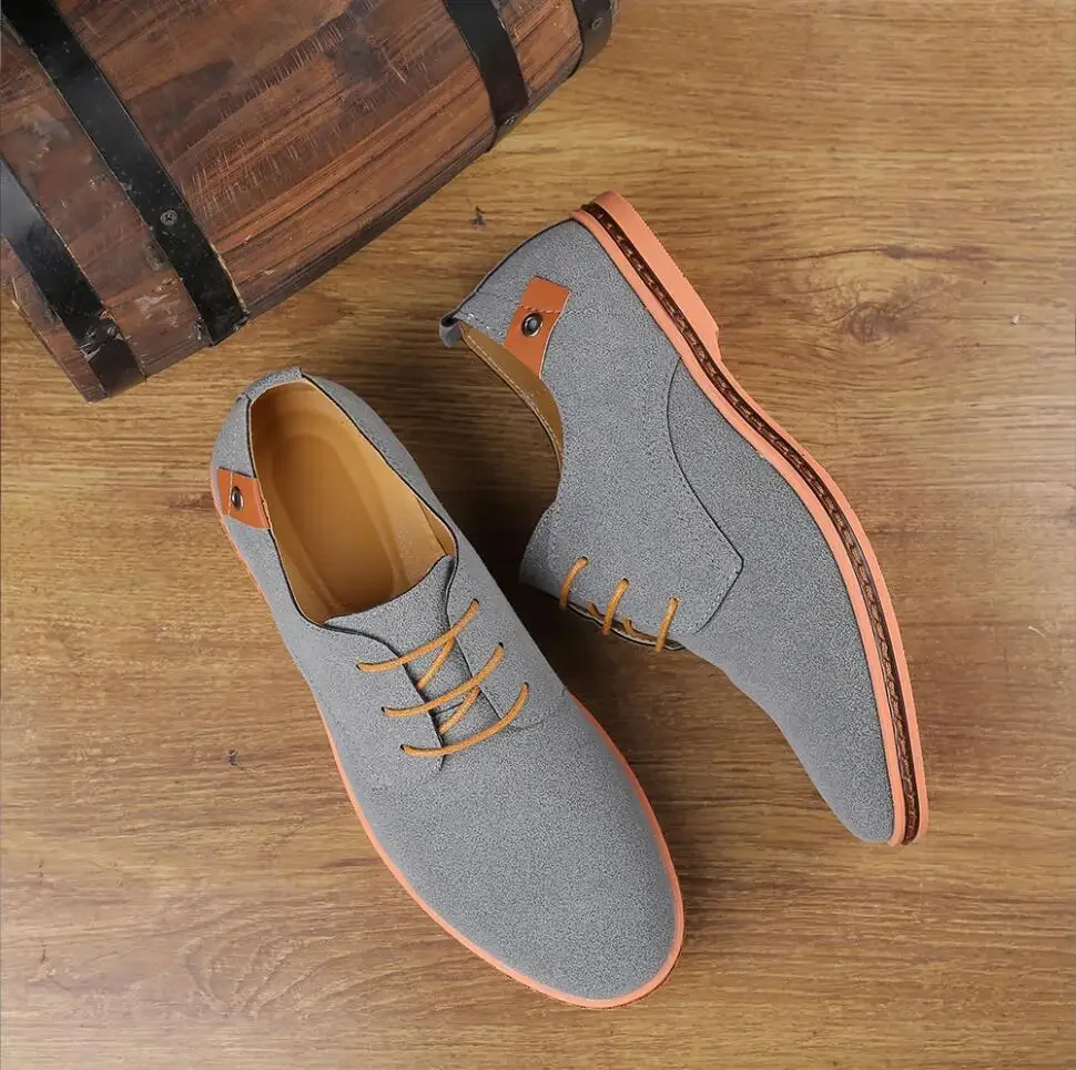 

Весенняя замшевая мужская обувь 2025 года, повседневная обувь-оксфорды, классические кроссовки, удобная обувь, модельные туфли, большие размеры на плоской подошве