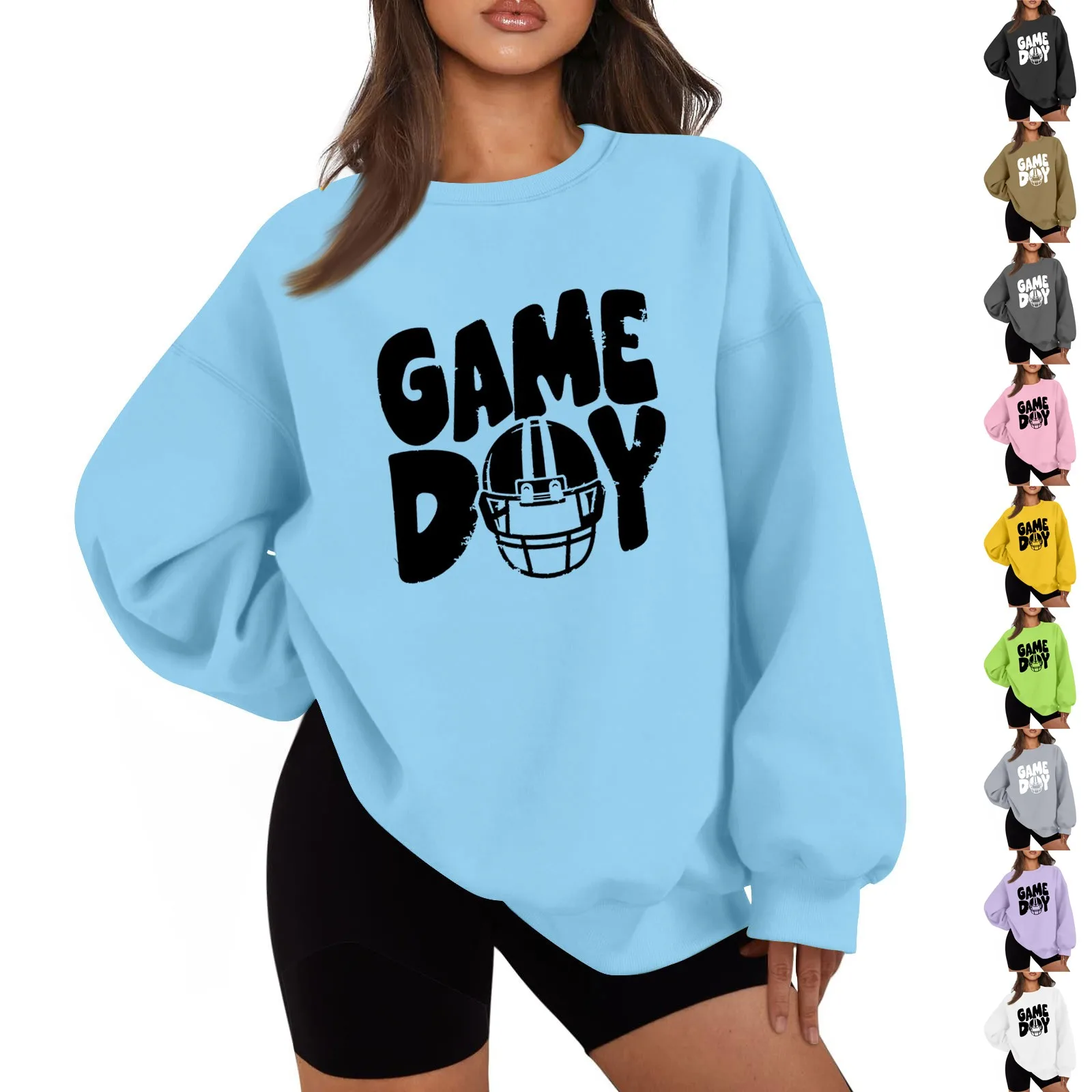 Vintage Autumn Pullovers Street Style Loose Sweatshirts For Women Philadelphia Rugby Graphic Printing Sport Rich Pullover