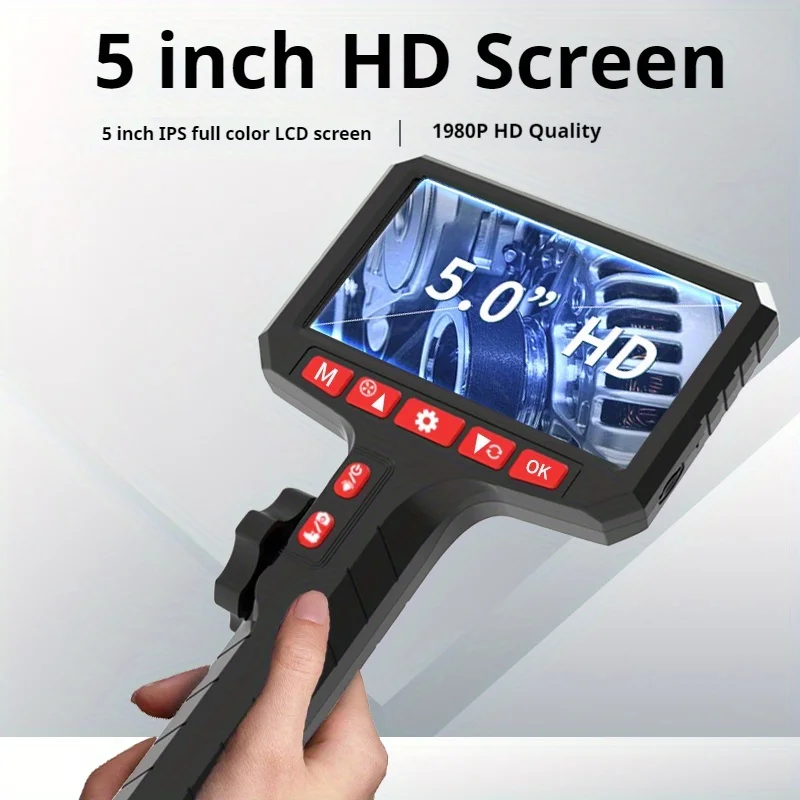 

Two-Way Articulating Borescope Camera with Light: 3.9mm Industrial Endoscope Inspection Camera with Articulated Prob