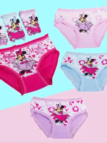 2Pcs/bag Color Random New girl Triangle Underwear Minnie Cartoon Children knickers girls Underpants Kids Panties Panty Brief