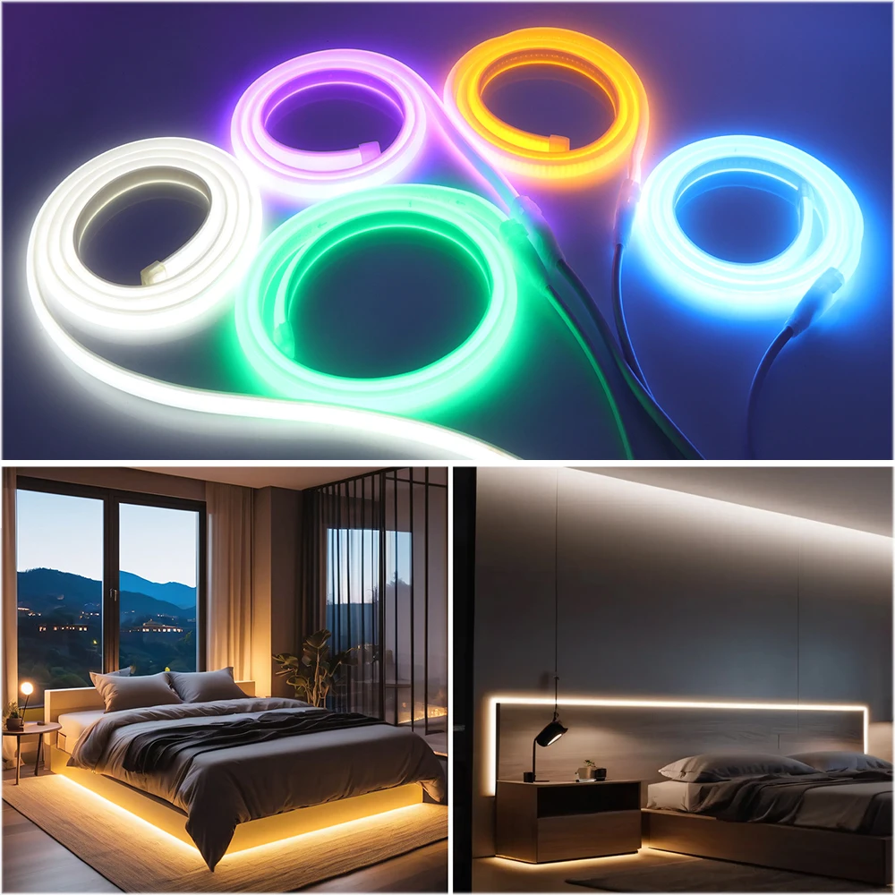 AC 220V COB Neon Light Waterproof 288Leds/M CRI RA90 White Red Ice Blue Pink Yellow Purple Green Home Garden Decor LED Strip