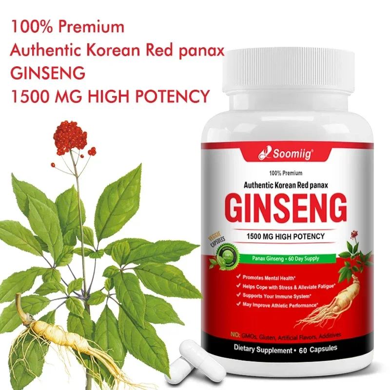 Korean Red Ginseng Capsules - Supports Increased Energy, Mood, Stamina & Performance, Muscle Strength, Ginseng Supplement