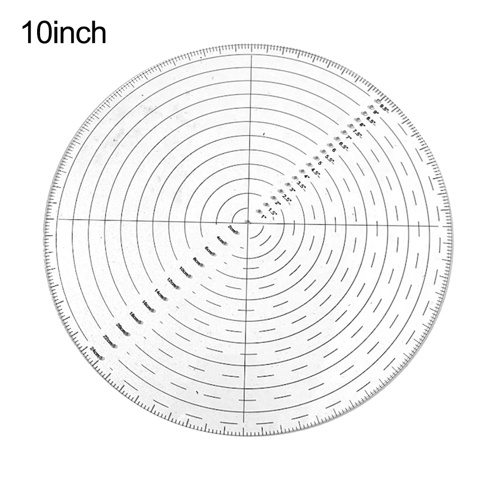 

Precision 10-inch Transparent Acrylic Circle Drawing Tool Dual-Scale Center Finder For Woodworking Crafts Multi-Surface Inch/CM