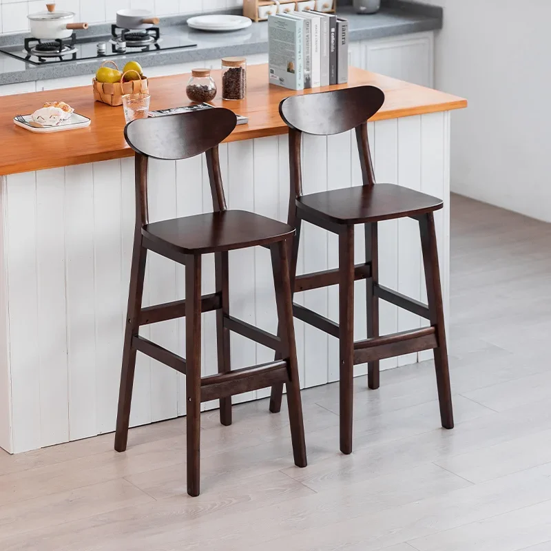 

Light Luxury Solid Wood Bar Chair Modern Simple Home Kitchen High Chairs Contemporary Styling Premium Seating Solution