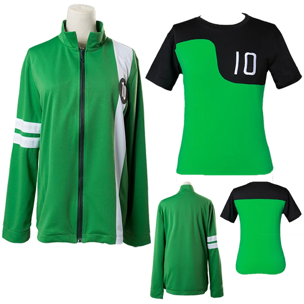 

Cartoon Cosplay Ben 10 Shirt Ben Tennyson 10 Fantasia Costume Disguise For Kids Boys Girls Jacket Overcoat Casual Tops For Adult