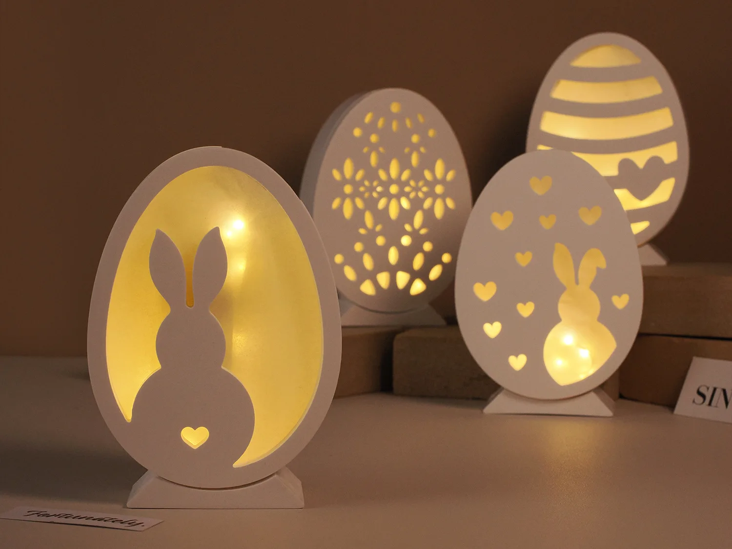 Egg Rabbit Gypsum Silicone Molds Hollow Easter Egg Night Light Concrete Candle Holder Resin Casting Mold Home Craft Ornaments