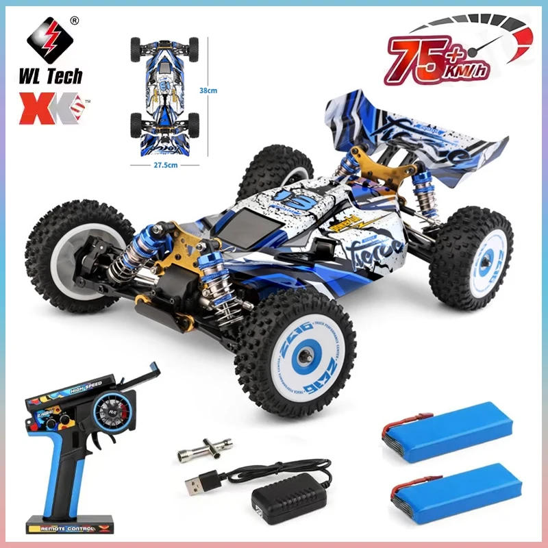 124017 Wltoys -V8 1/12 2.4G 레이싱 RC 자동차 4WD 브러시리스 모터 75Km/H 고속 원격 제어 오프로드 드리프트 장난감 어른용