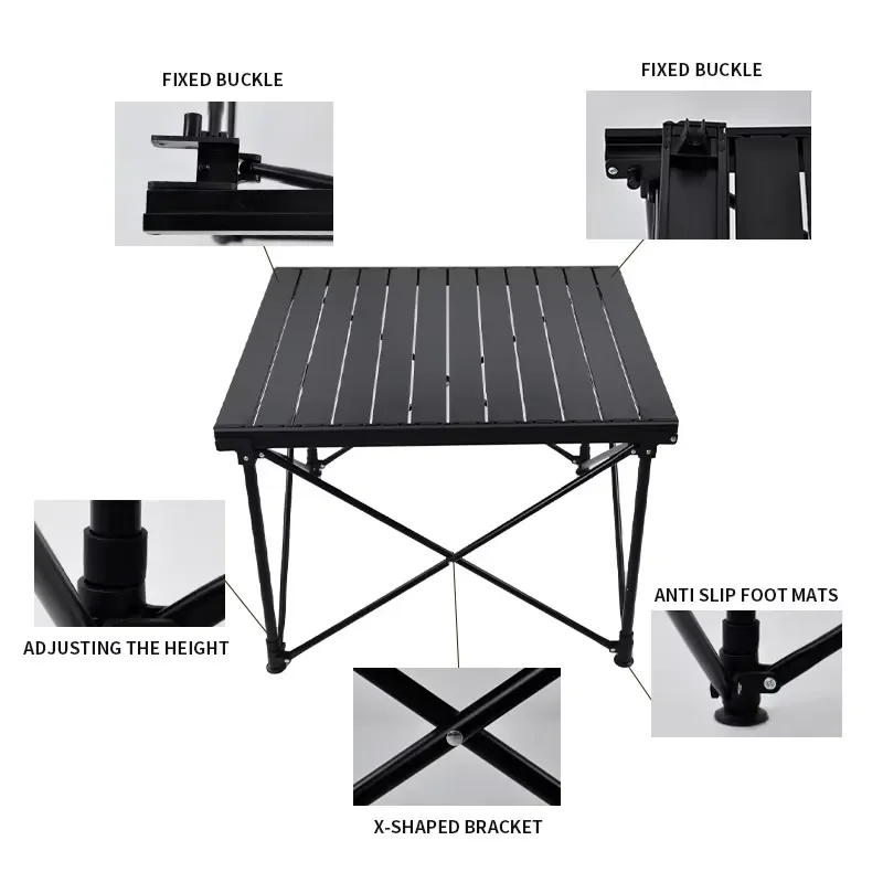 for Lightweight Outdoor Portable Camping Table Folding Aluminum Telescopic Legs Mini Foldable Kitchen