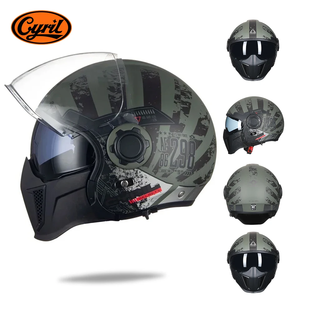 Modular Motorcycle Helmet DOT ECE Approved CYRIL OP12A