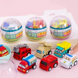 5Set 6.5cm Fun Eggshell Pull Back Car Toys Kids Birthday Party Baby Shower Gifts Candy Bag Giveaway Pack Pinata Filler Reward