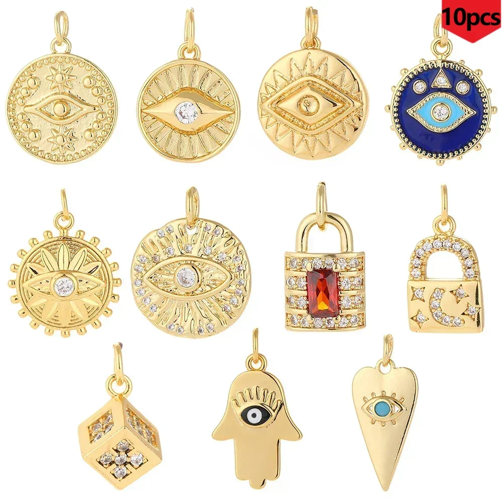 10PCS  One Eyed Pendant, Fashionable Jewelry for Men and Women Charms   Making  Enamel  Bulk Items Wholesale