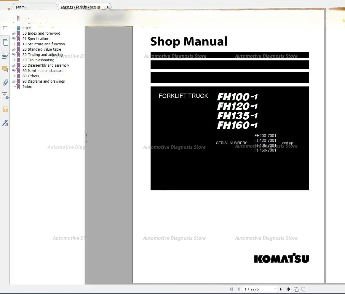 Komatsu Forklift 11.6 GB PDF Updated 2022 All Model Shop Manuals, Service Manual DVD