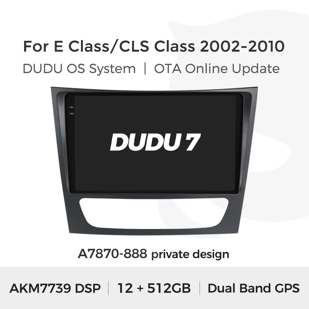 DUDUAUTO UIS7870 Autoradio pour Mercedes Benz Classe E CLS W211 W219 Multimédia Sans Fil CarPlay Android Auto GPS Navigation Stéréo FM 4G LTE+5G WiFi DSP