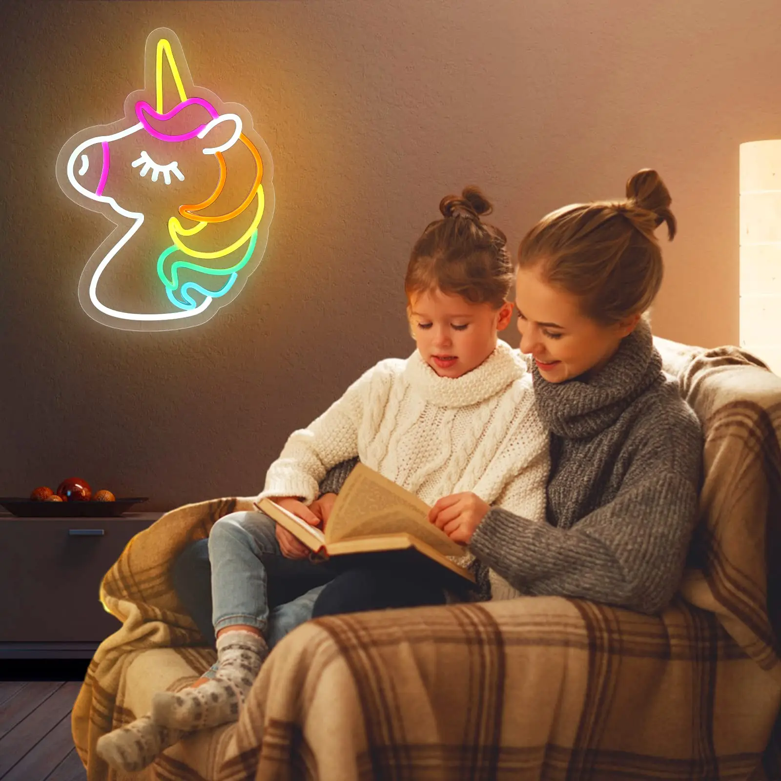 Unicorn LED Neon Sign for Kid Room Bedroom Party Holiday Decor Neon Lamp for Cool Neon Light Bar Party Christams Wedding Supply