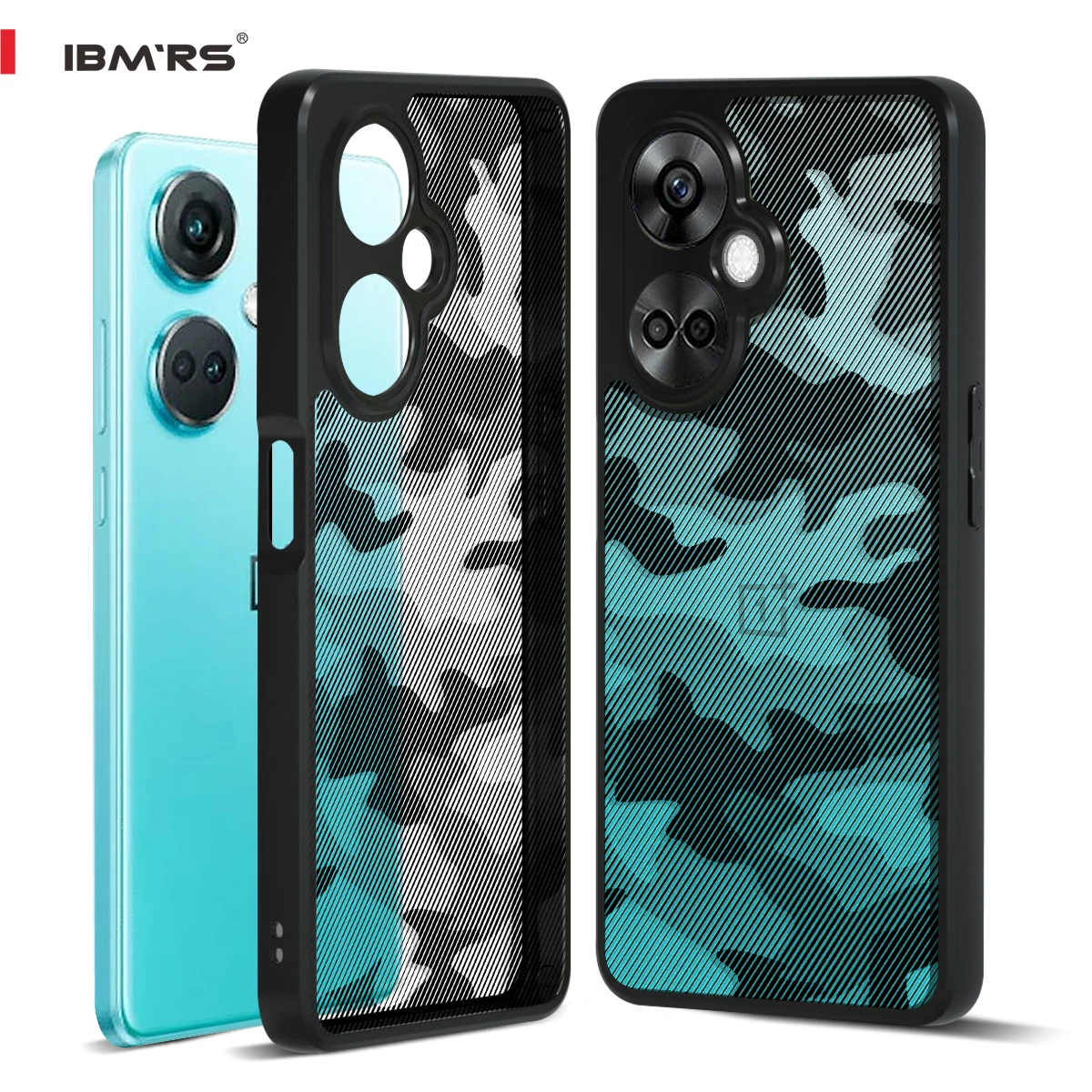 IBMRS-Transparent Phone Cover for OnePlus Nord CE3, OPPO K11, 5G Men and Women, Camouflage Case, Shockproof Bumper, Clear