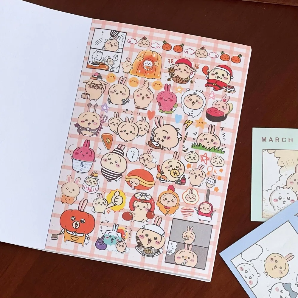 Chiikawa Cute Sticker Book Hachiware Usagi Kawaii Decals Journal Scrapbook DIY Decor Cartoon Anime Stickers for Girls Daily Use view 4