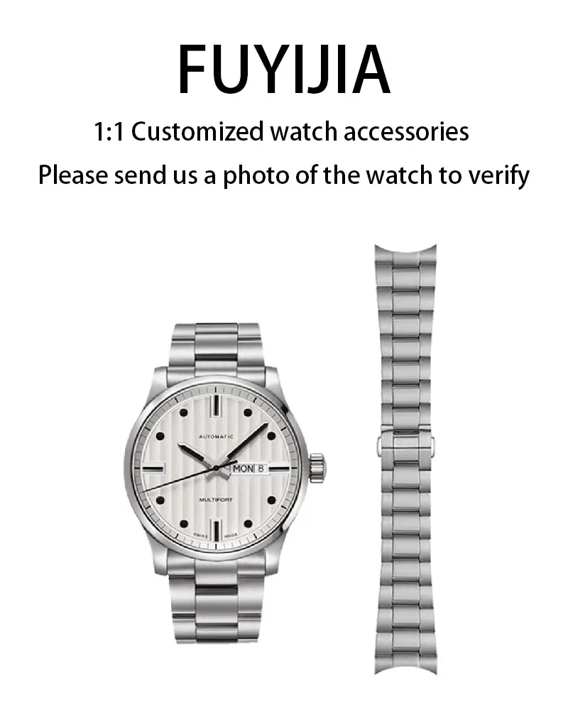 

FUYIJIA мужские оригинальные ремешки для часов M-ido MULTIFORT m005 22 мм 23 мм изогнутый интерфейс браслет из нержавеющей стали с пряжкой-бабочкой